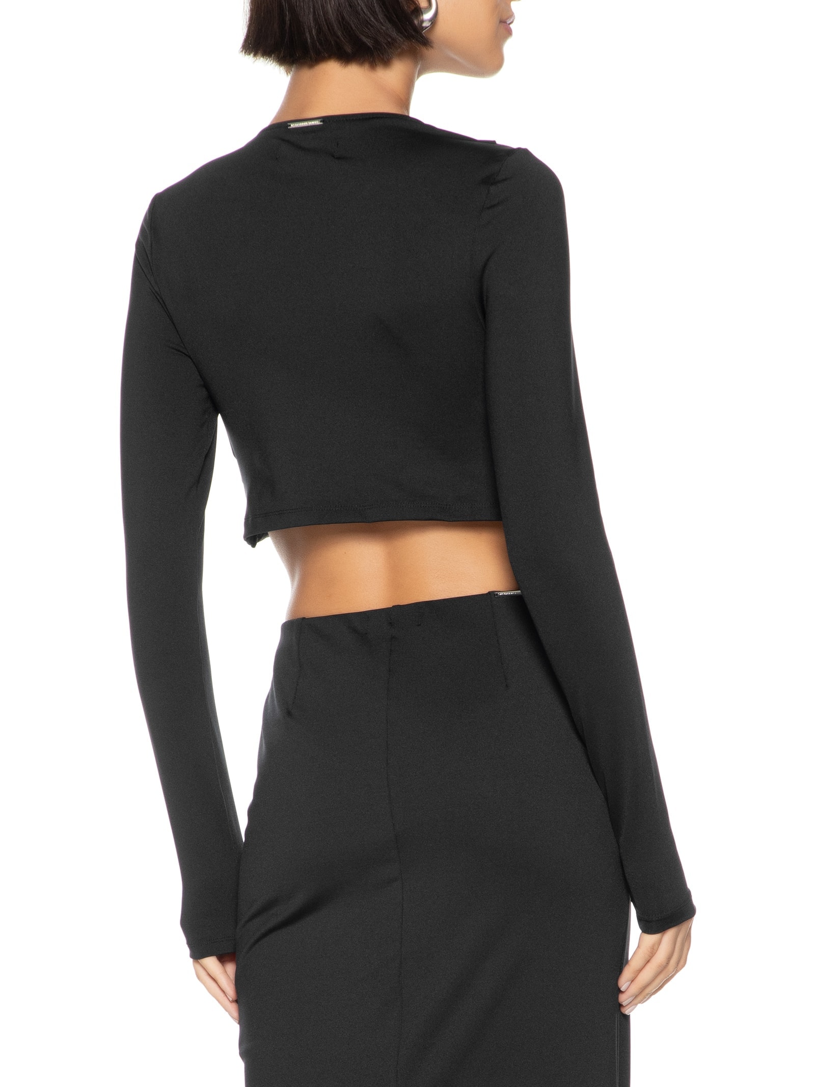 Blusa Feminina Manga Longa Com Decote Preto  My Favorite Things