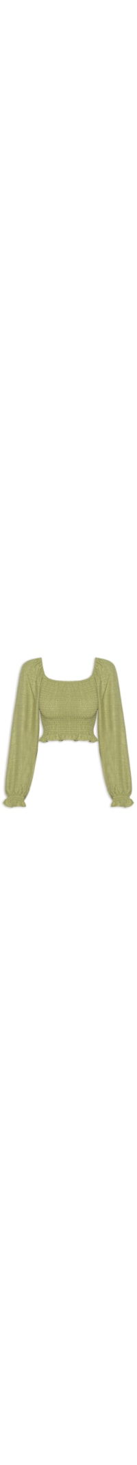 Blusa Feminina Manga Longa Com Lastex - Verde