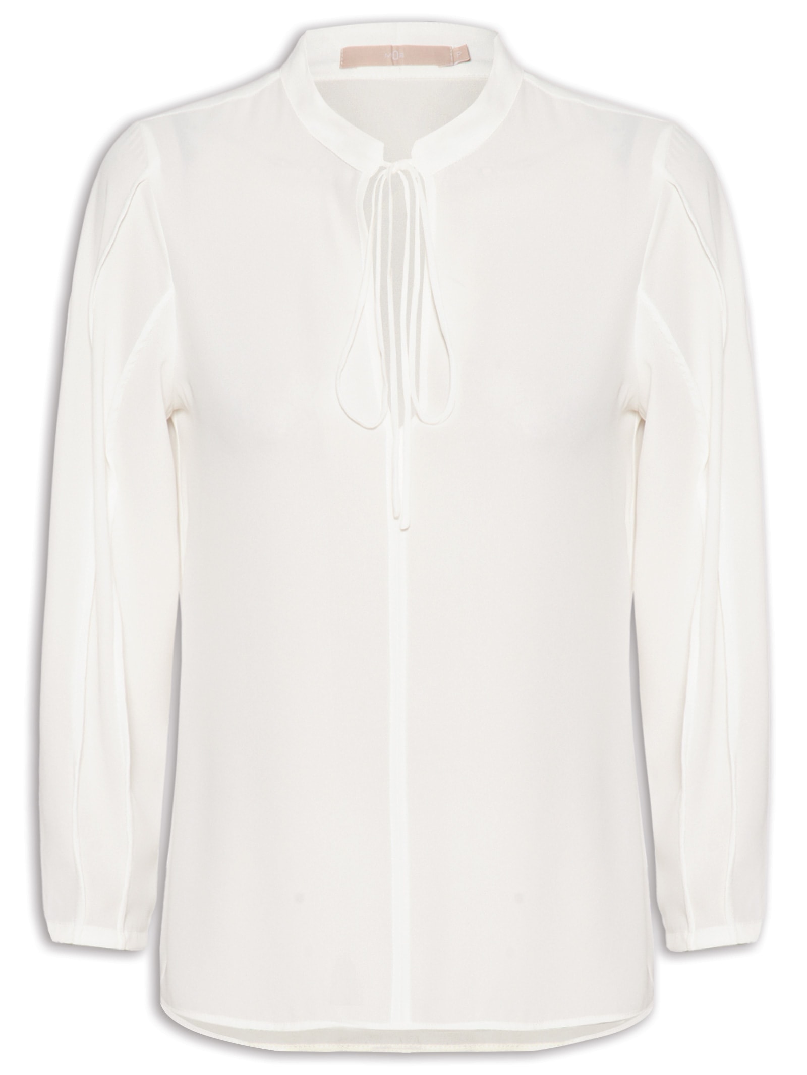 Blusa Feminina Manga Longa com Nervuras Off White Mob