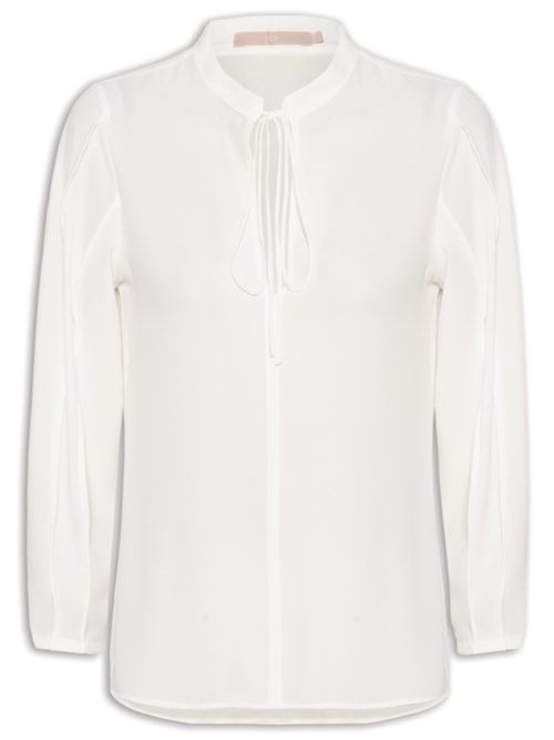 Blusa Feminina Manga Longa com Nervuras – Off White