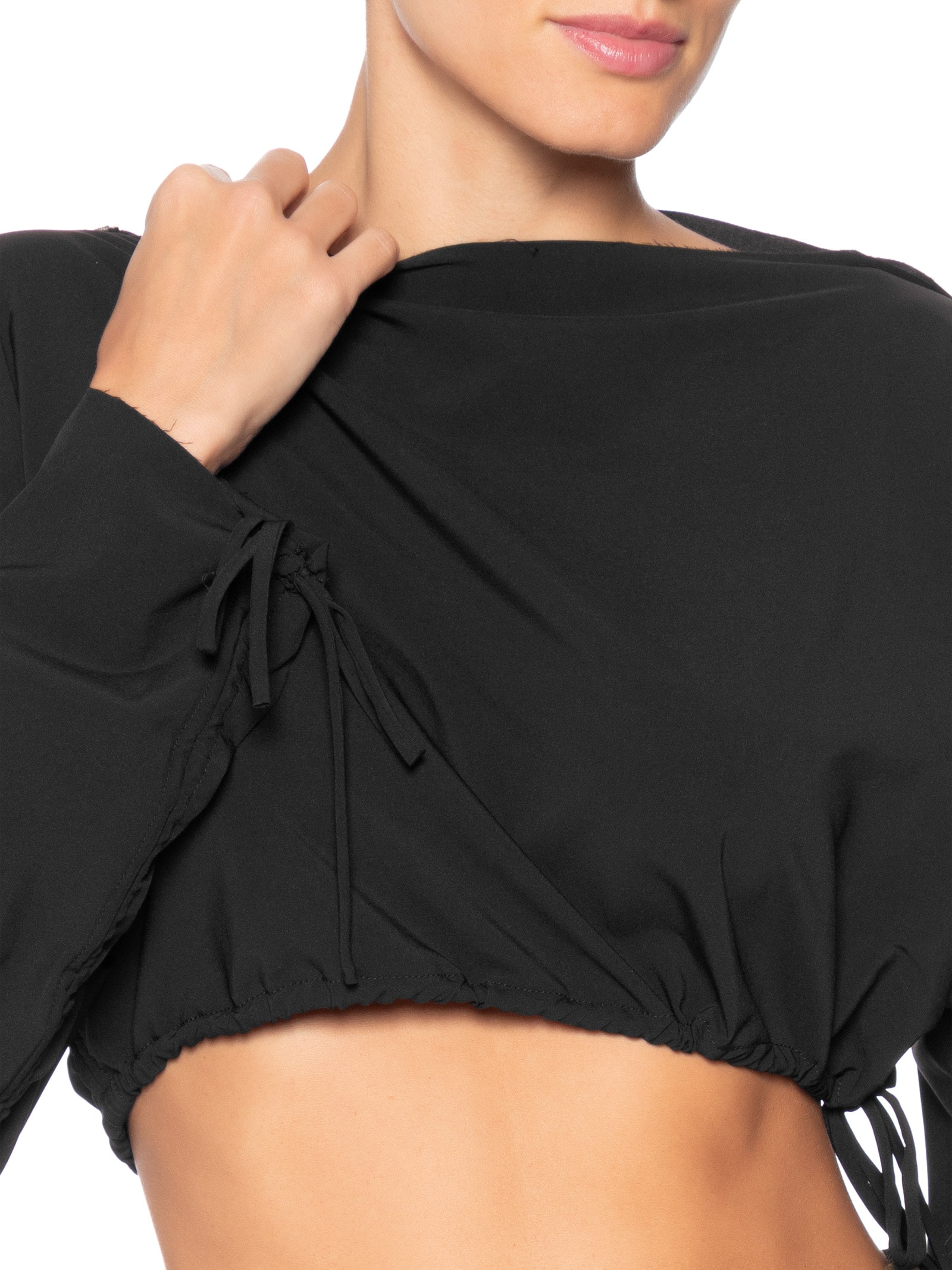 Blusa Feminina Manga Longa com Regulagem Superlight Preto Osklen