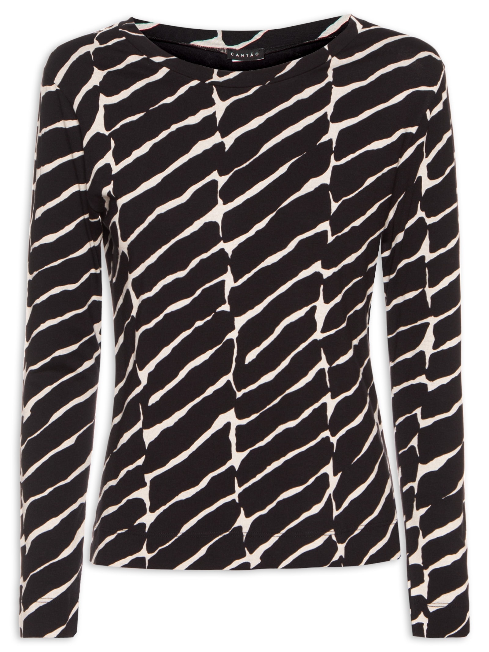 Blusa Feminina Manga Longa Corrosão Salida Preto Cantão