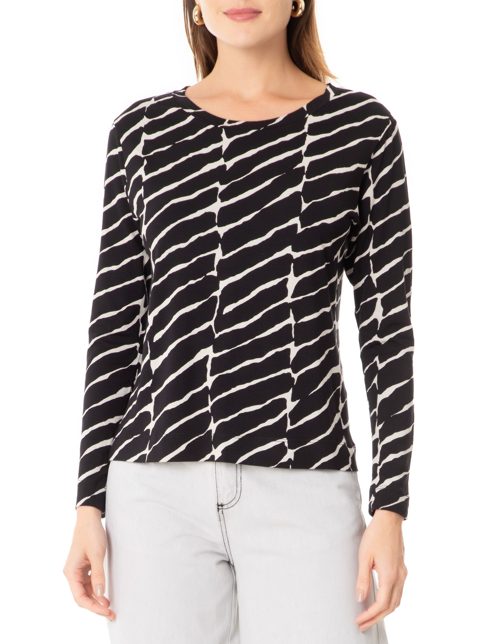Blusa Feminina Manga Longa Corrosão Salida Preto Cantão