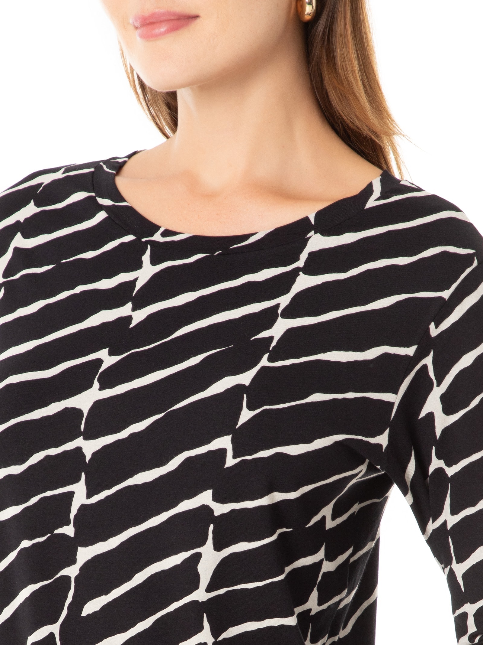 Blusa Feminina Manga Longa Corrosão Salida Preto Cantão