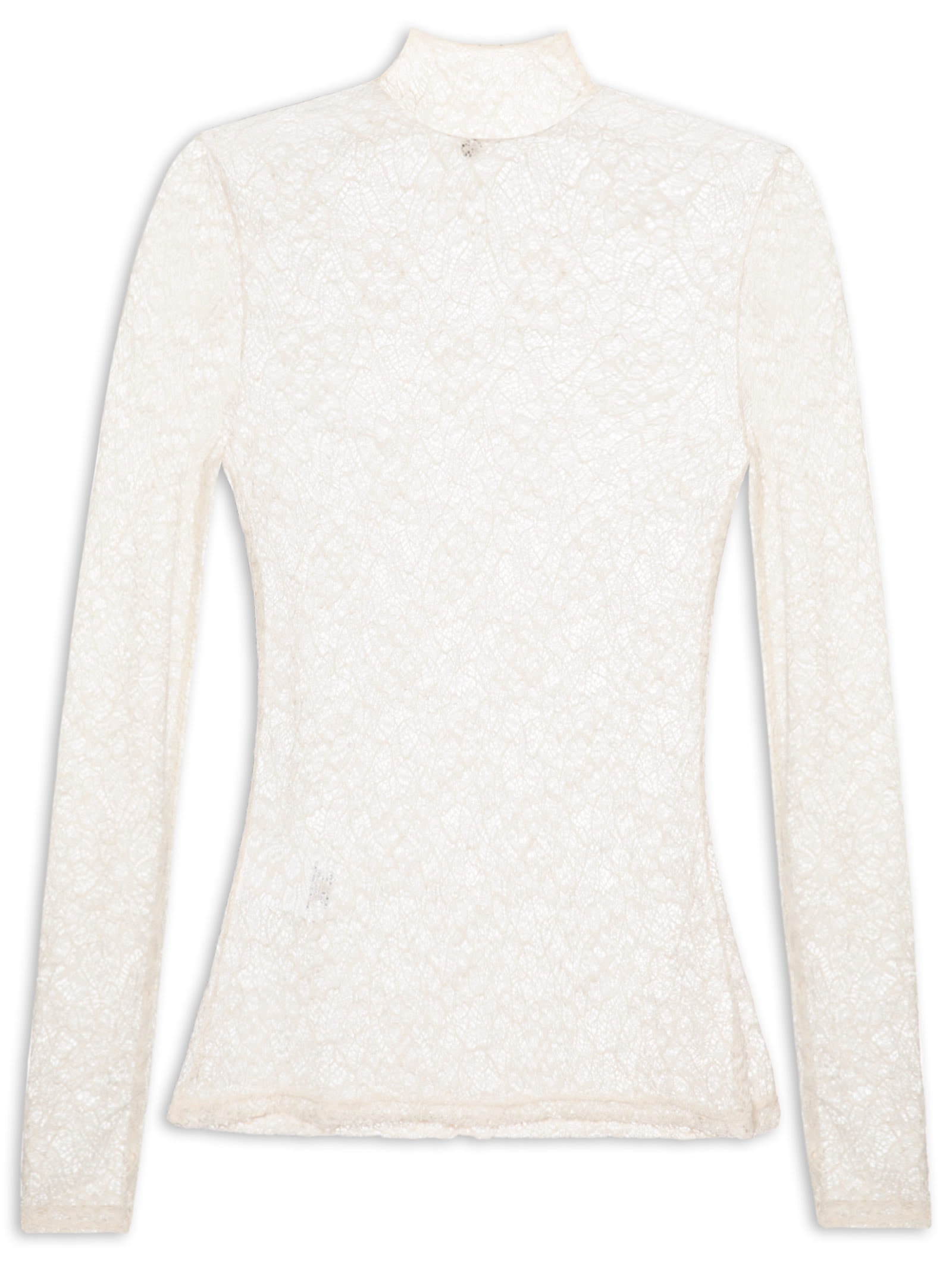 Blusa Feminina Manga Longa De Renda Off White My Favorite