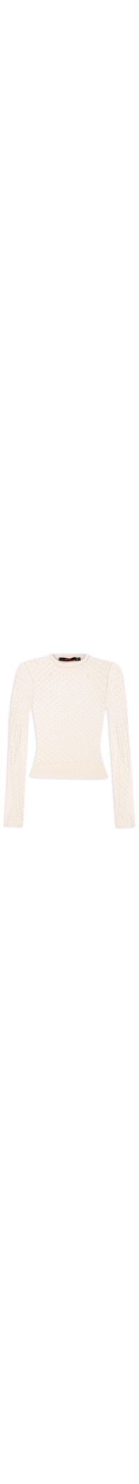 Blusa Feminina Manga Longa de Tricot Furos - Bege