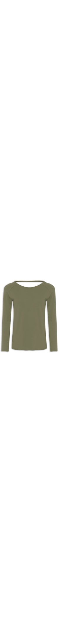 Blusa Feminina Manga Longa Decote Costas - Verde