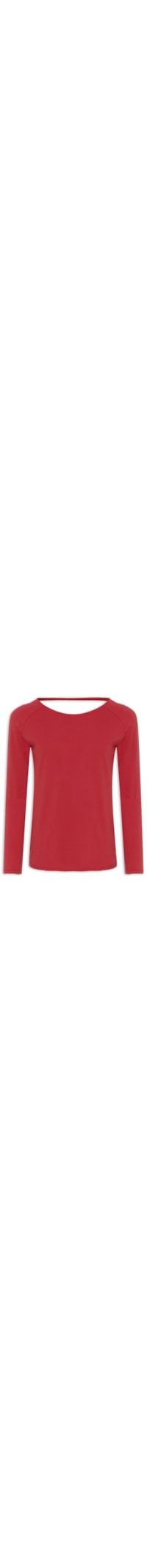 Blusa Feminina Manga Longa Decote Costas - Vermelho