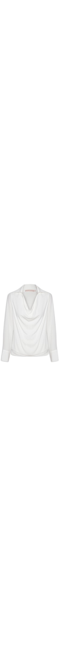 Blusa Feminina Manga Longa Decote Degagê - Off White