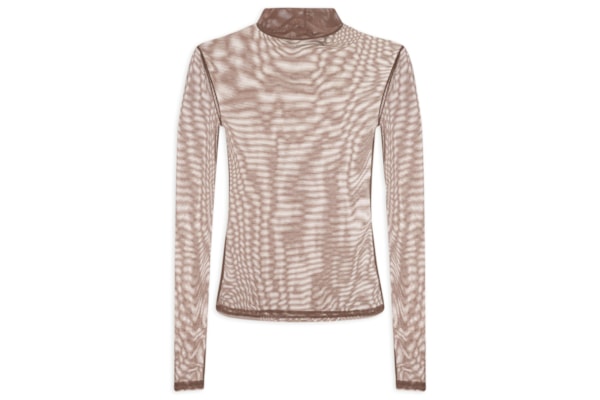 Blusa Feminina Manga Longa e Gola Alta - Marrom