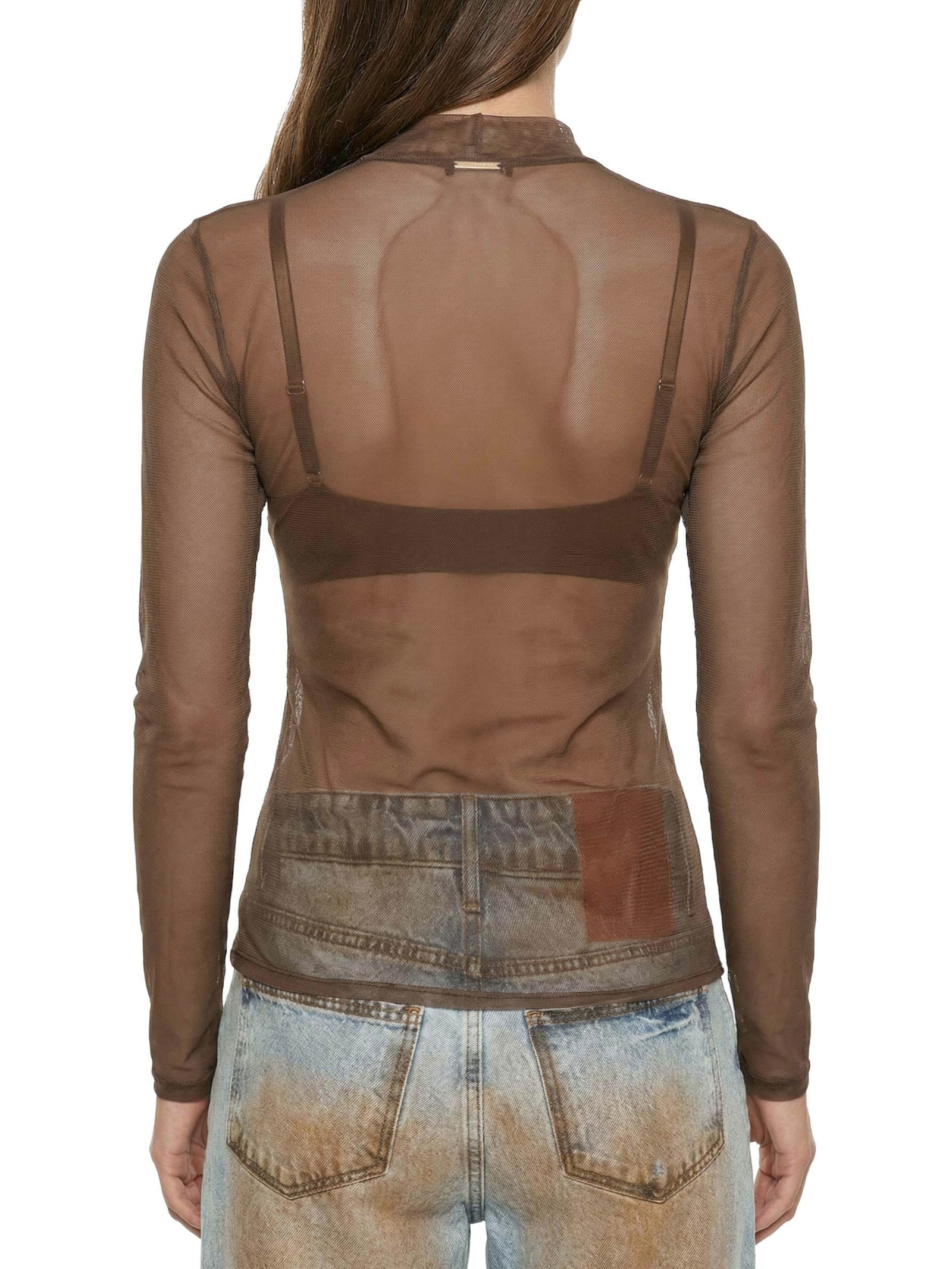 Blusa Feminina Manga Longa e Gola Alta Marrom Lança Perfume