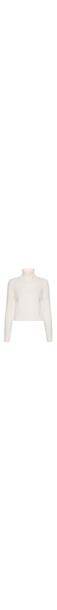 Blusa Feminina Manga Longa E Gola Alta - Off White