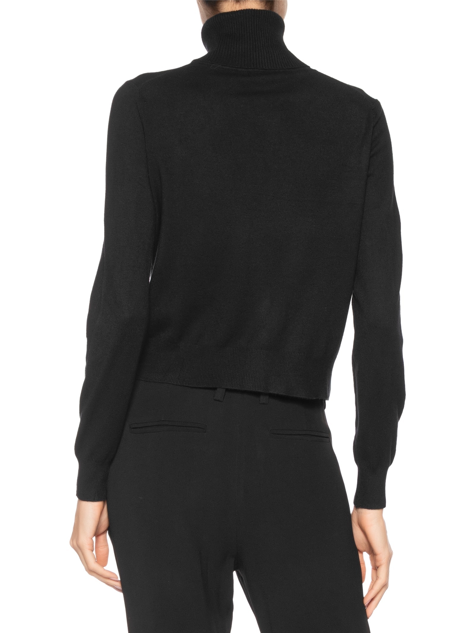Blusa Feminina Manga Longa E Gola Alta Preto '2Essential