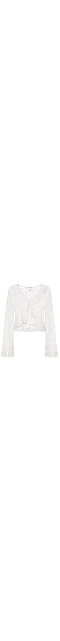 Blusa Feminina Manga Longa Em Renda - Off White
