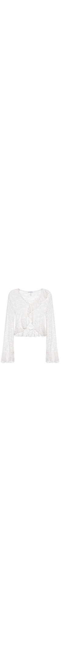 Blusa Feminina Manga Longa Em Renda - Off White