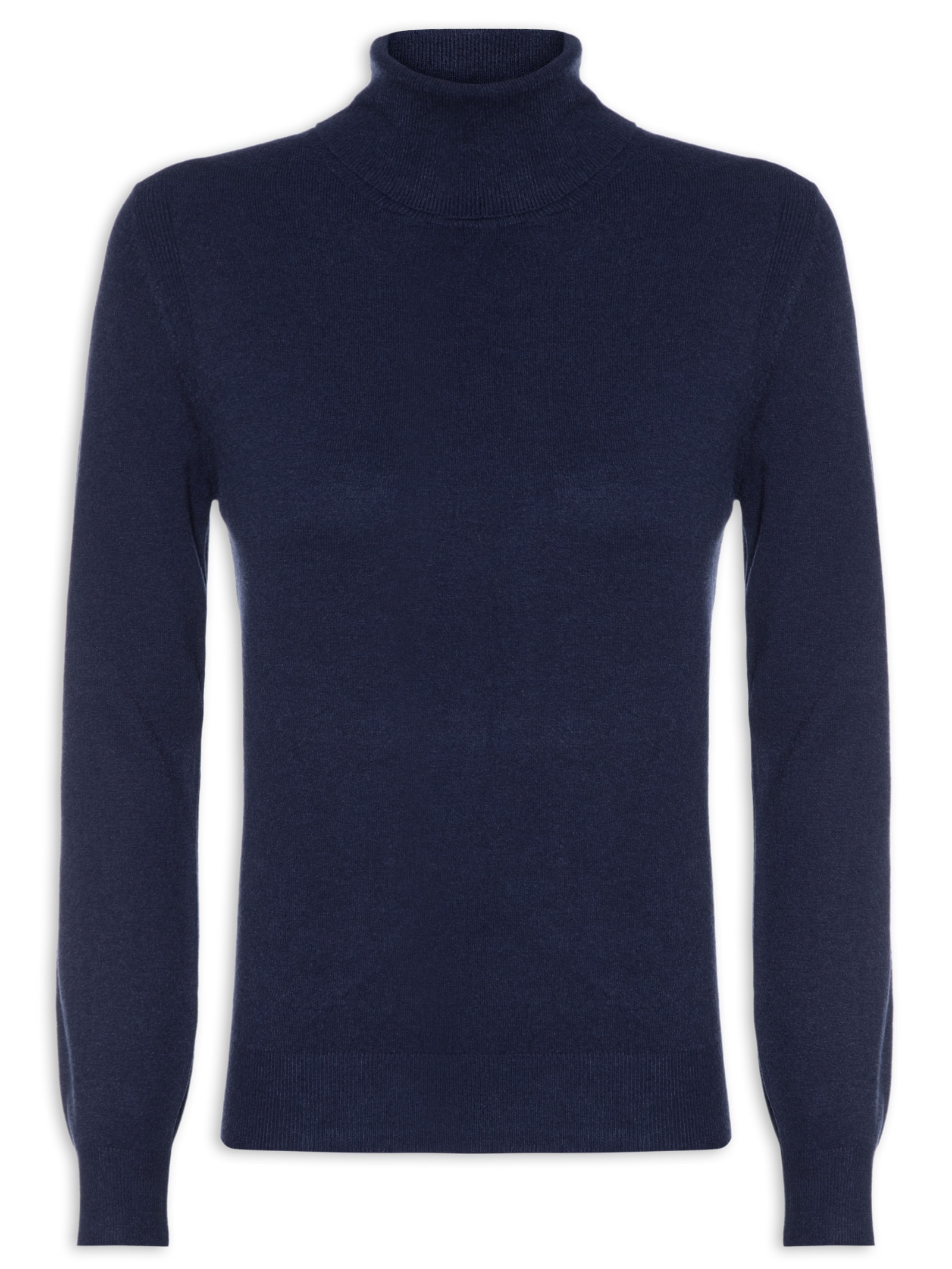 Blusa Feminina Manga Longa Em Tricot Azul Market 33
