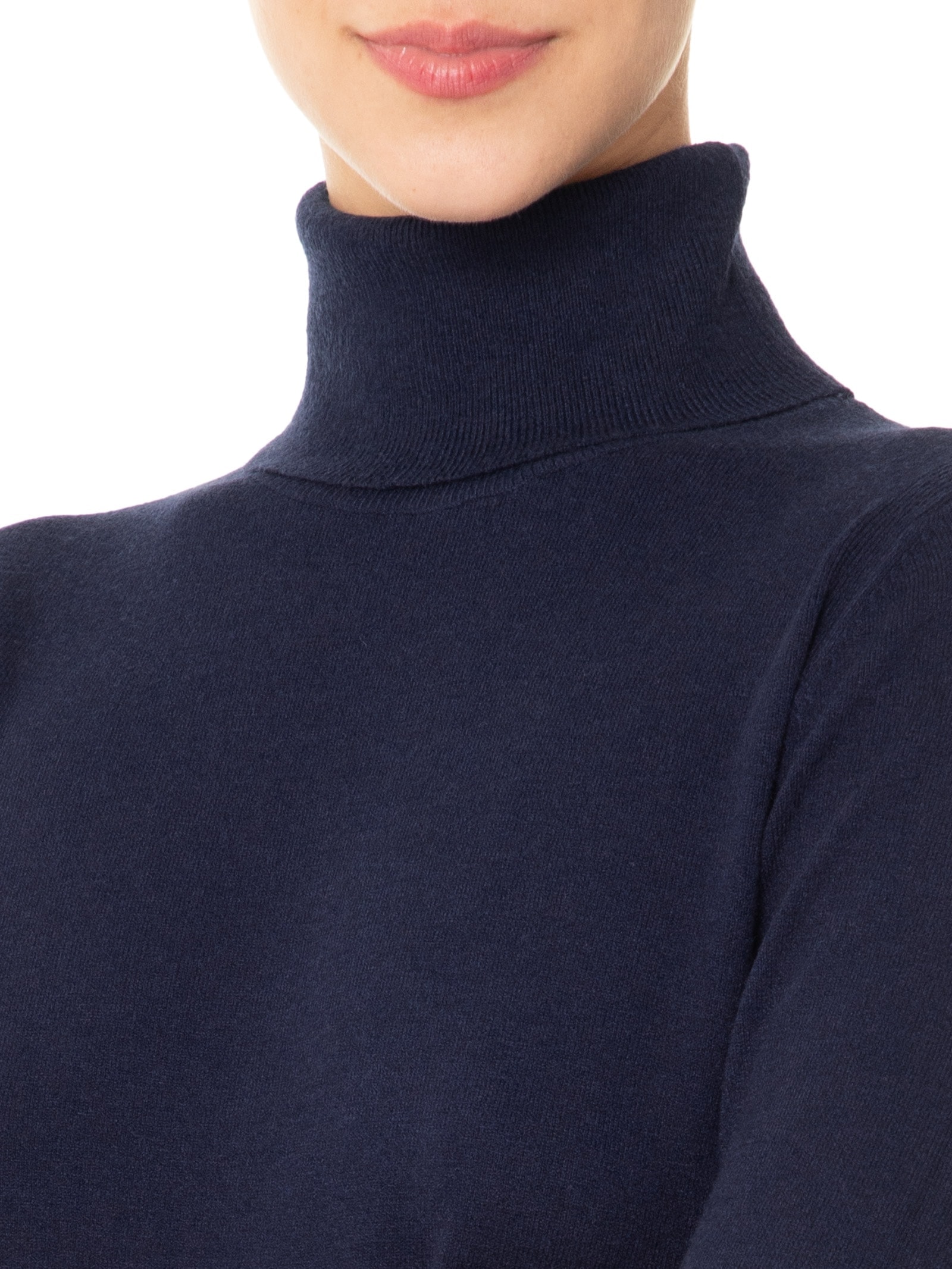 Blusa Feminina Manga Longa Em Tricot Azul Market 33