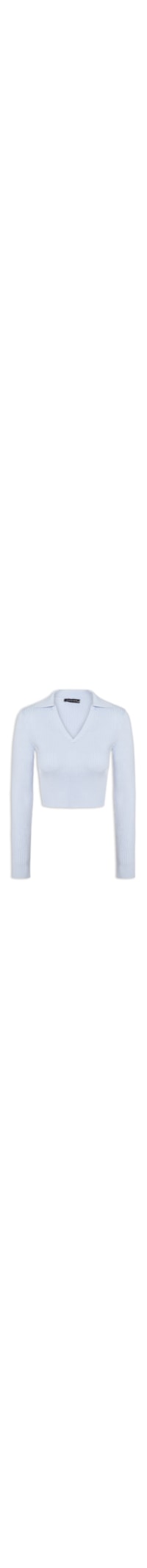 Blusa Feminina Manga Longa Em Tricot - Azul