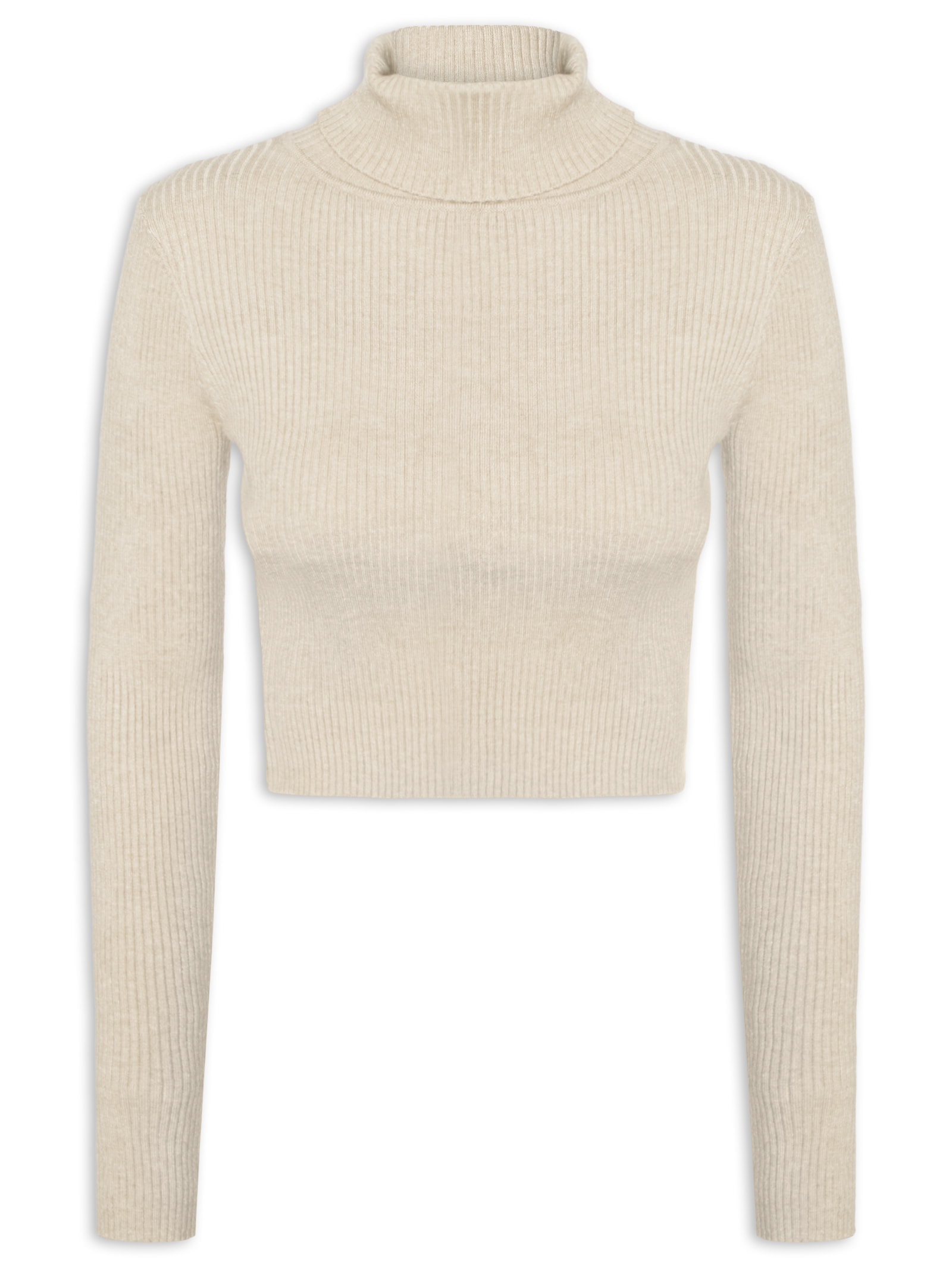 Blusa Feminina Manga Longa em Tricot Bege Market 33