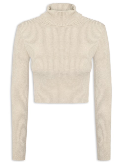 Blusa Feminina Manga Longa em Tricot – Bege