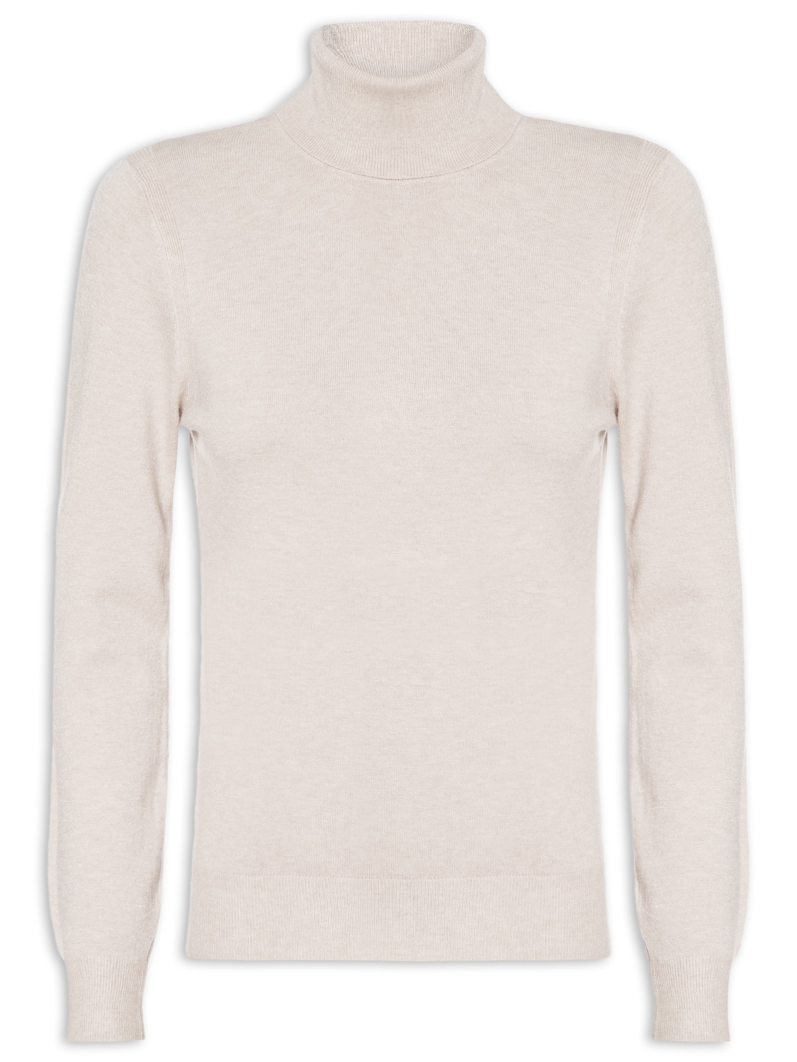 Blusa Feminina Manga Longa Em Tricot Bege Market 33