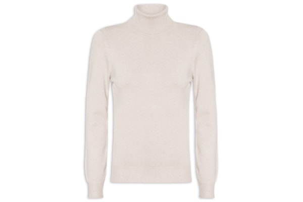 Blusa Feminina Manga Longa Em Tricot - Bege