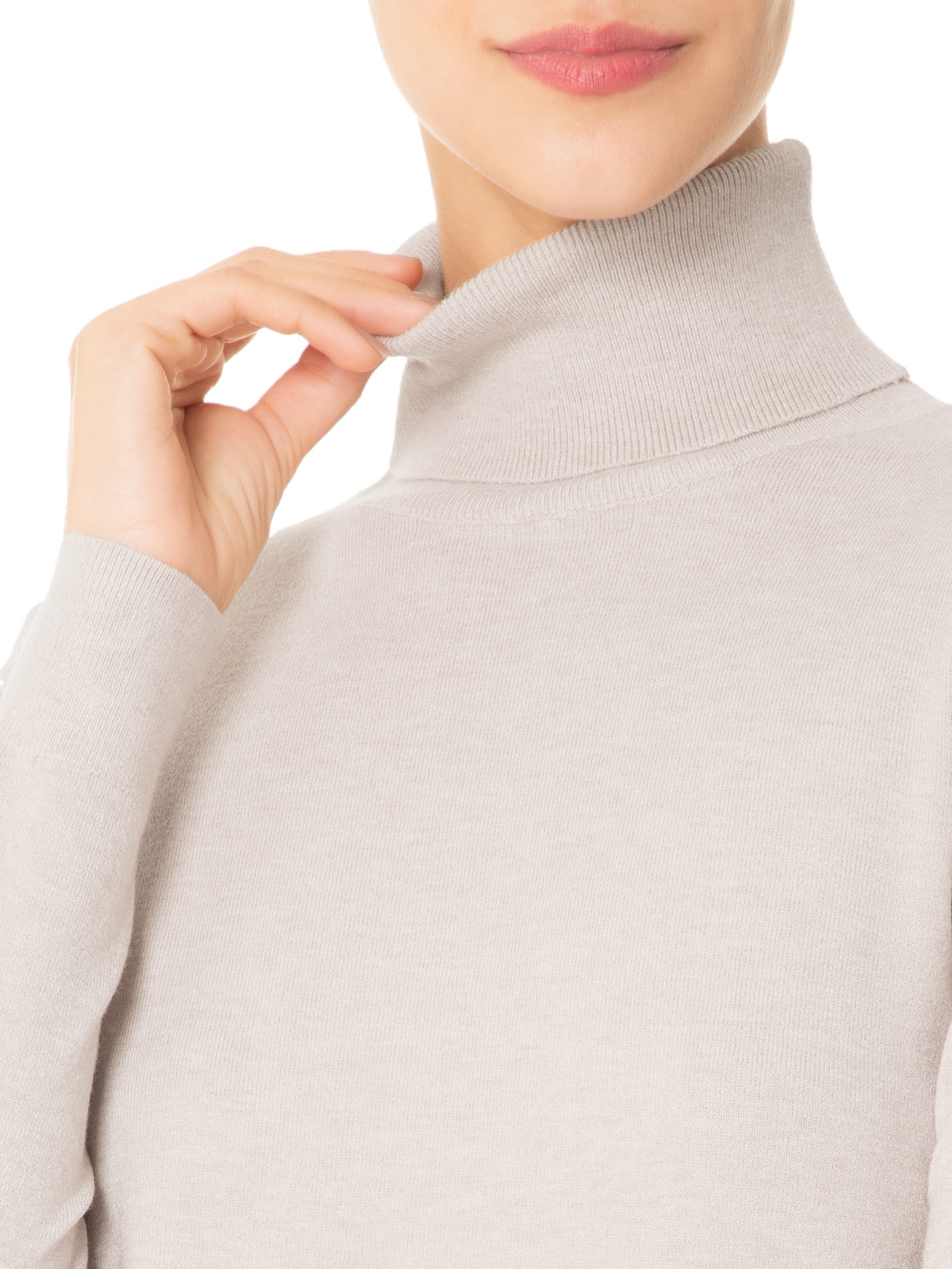 Blusa Feminina Manga Longa Em Tricot Bege Market 33
