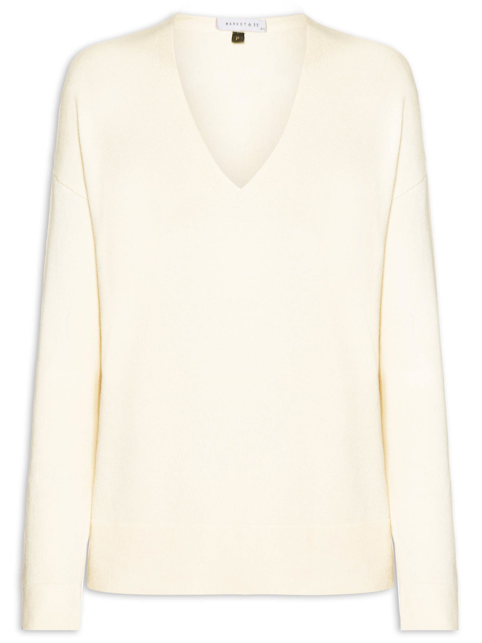 Blusa Feminina Manga Longa em Tricot Bege Market 33