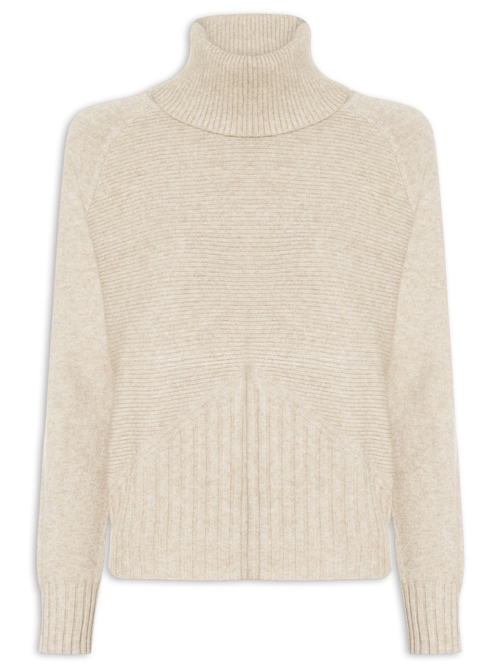 Blusa Feminina Manga Longa Em Tricot Bege Market 33