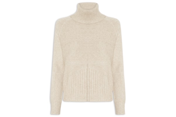 Blusa Feminina Manga Longa Em Tricot - Bege