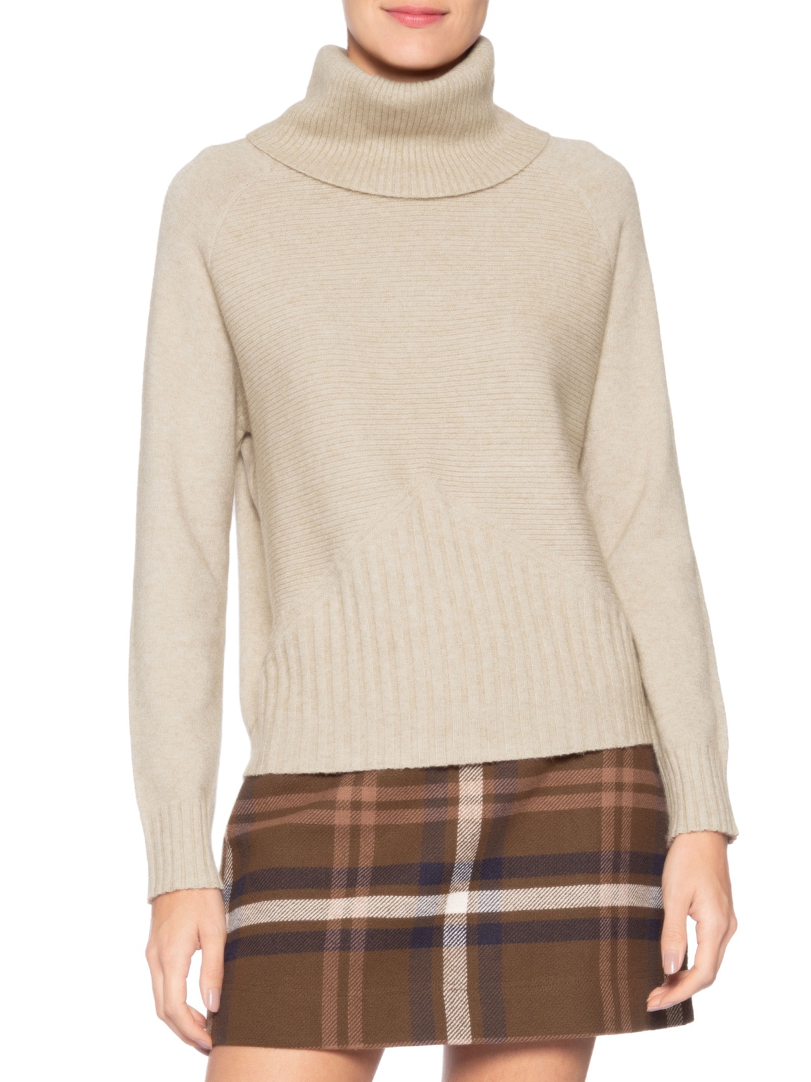 Blusa Feminina Manga Longa Em Tricot Bege Market 33