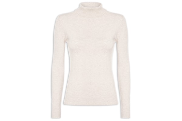 Blusa Feminina Manga Longa Em Tricot - Bege