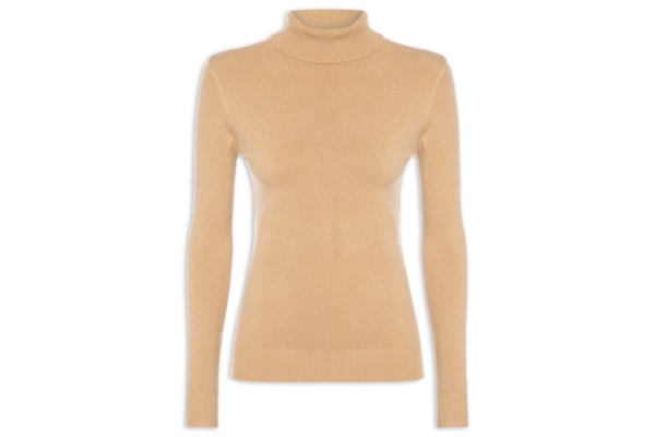 Blusa Feminina Manga Longa Em Tricot - Bege