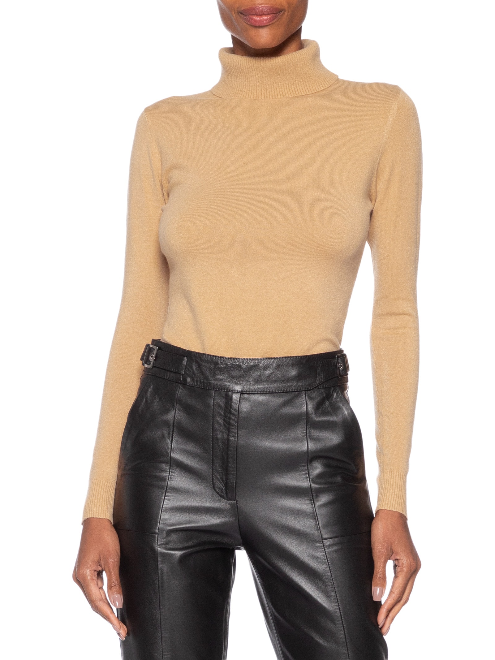 Blusa Feminina Manga Longa Em Tricot Bege Market 33