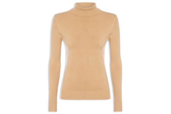 Blusa Feminina Manga Longa Em Tricot - Bege