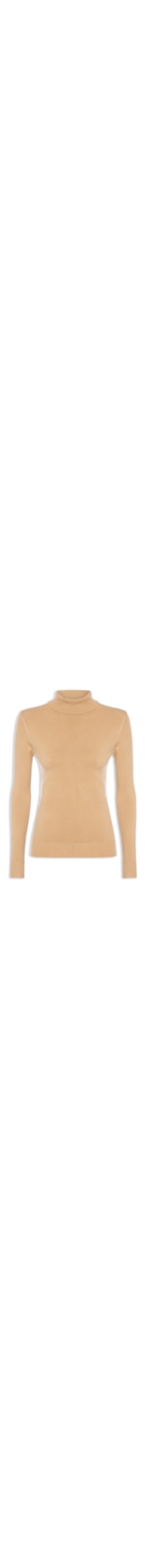 Blusa Feminina Manga Longa Em Tricot - Bege