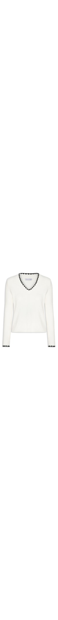 Blusa Feminina Manga Longa Em Tricot - Branco