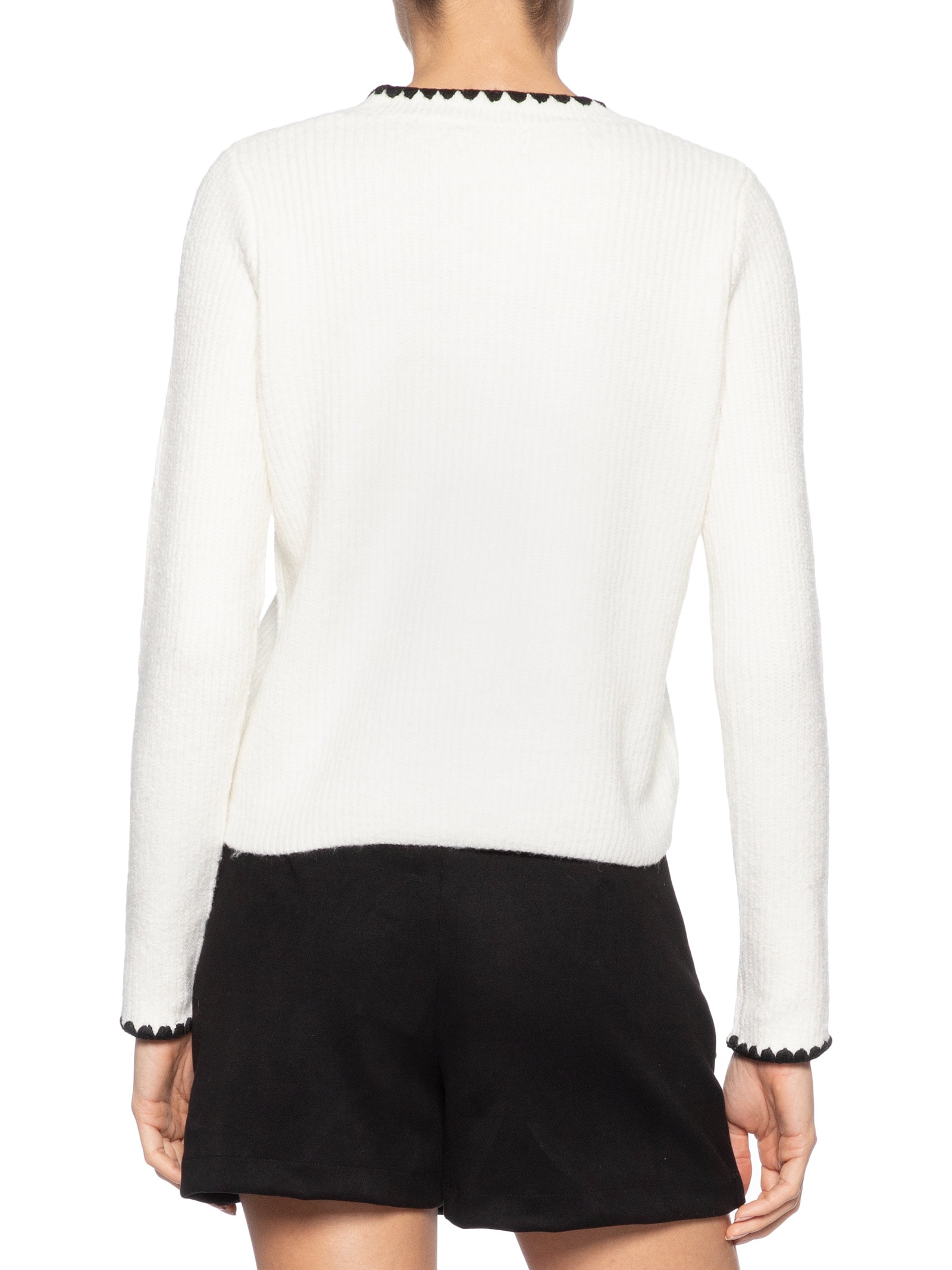 Blusa Feminina Manga Longa Em Tricot Branco Market 33