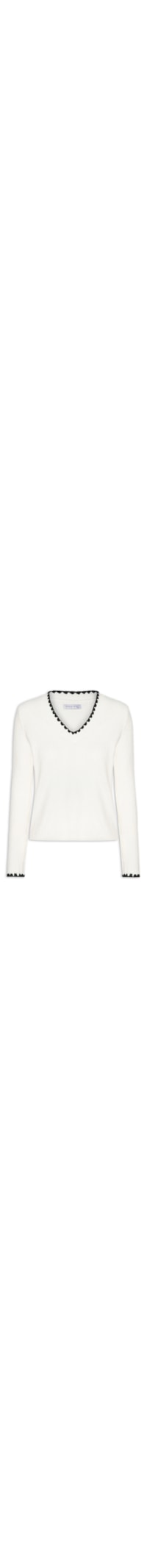 Blusa Feminina Manga Longa Em Tricot - Branco