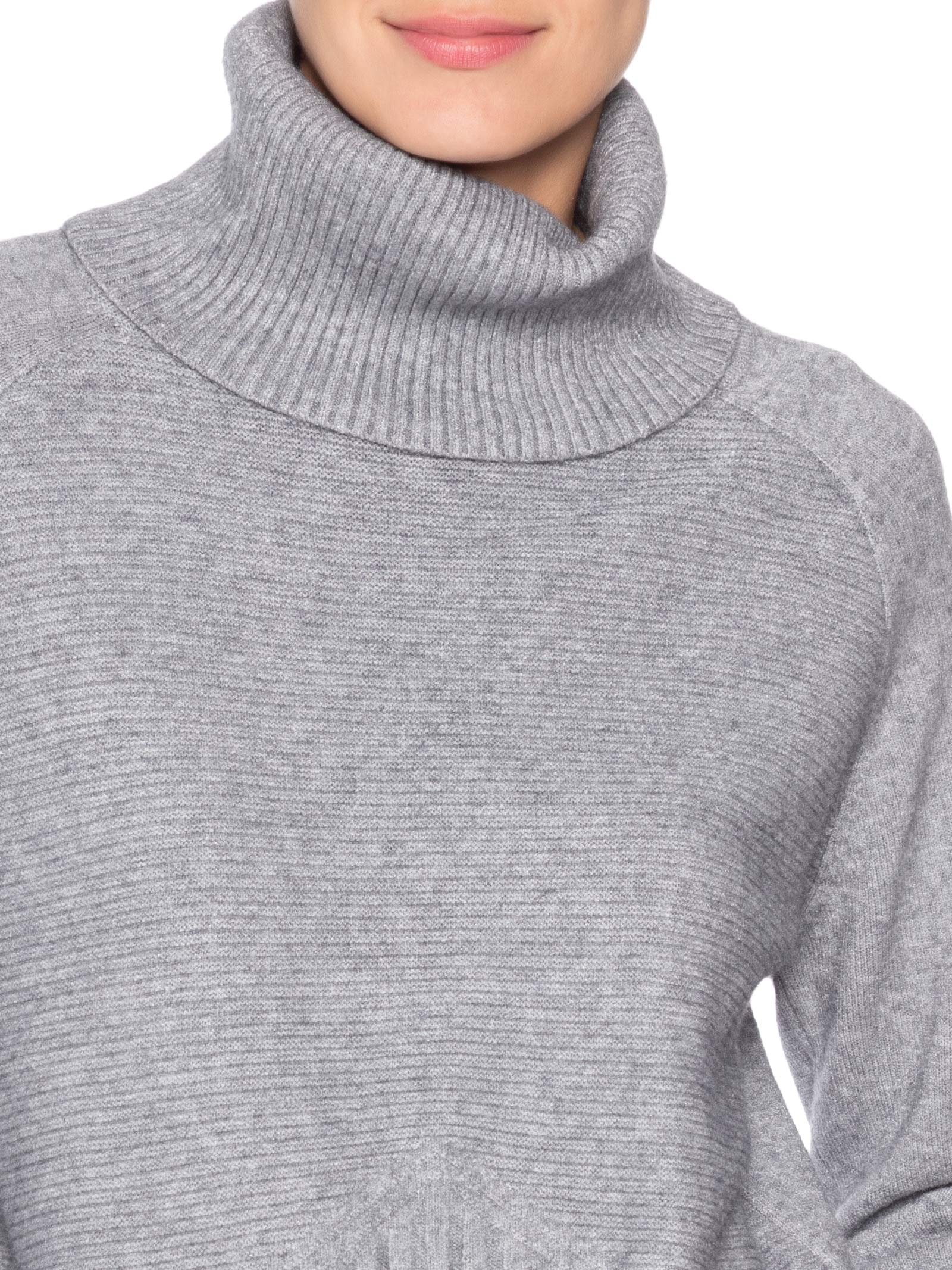 Blusa Feminina Manga Longa Em Tricot Cinza Market 33