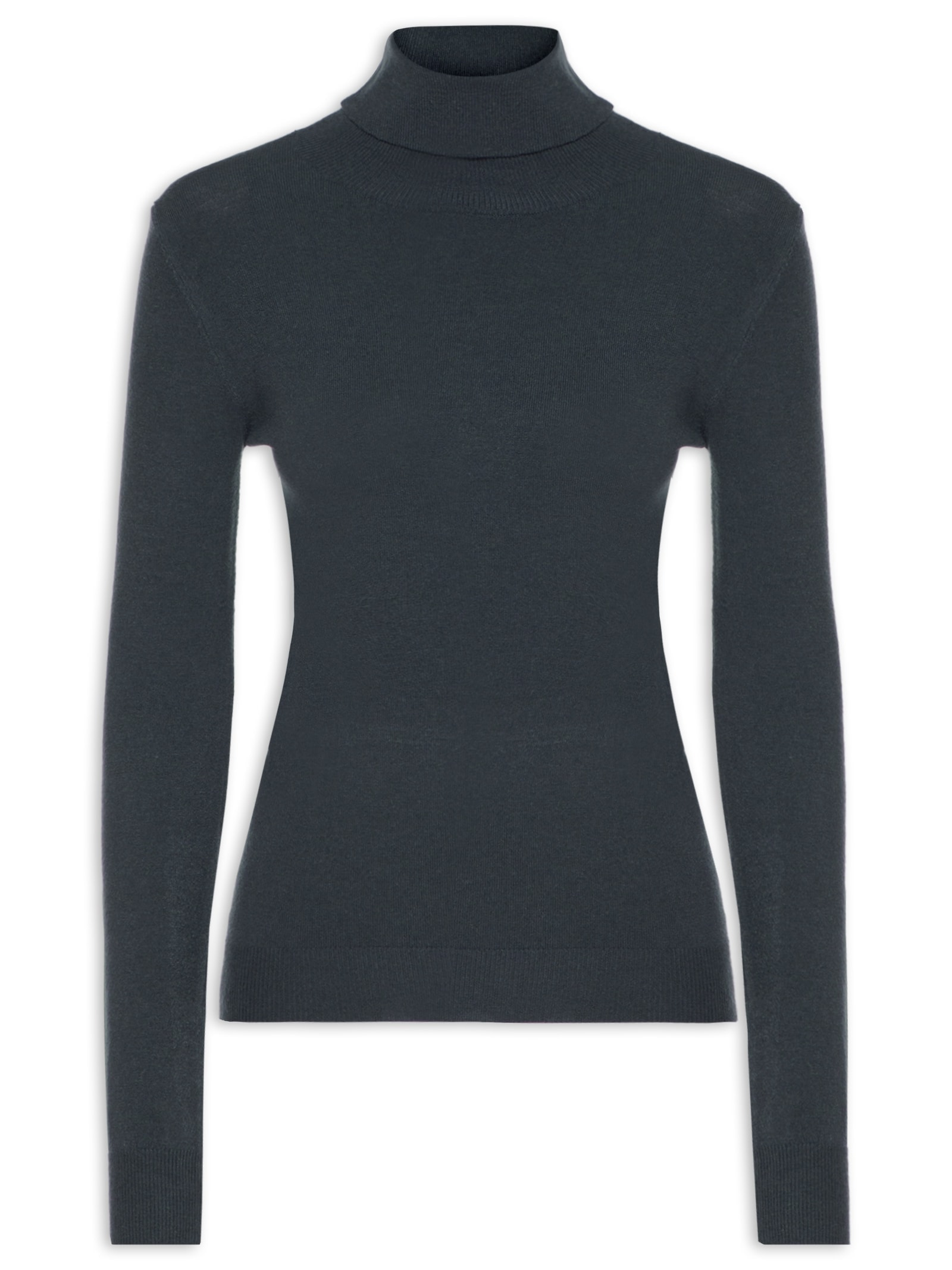 Blusa Feminina Manga Longa em Tricot com Cashmere Cinza Market 33