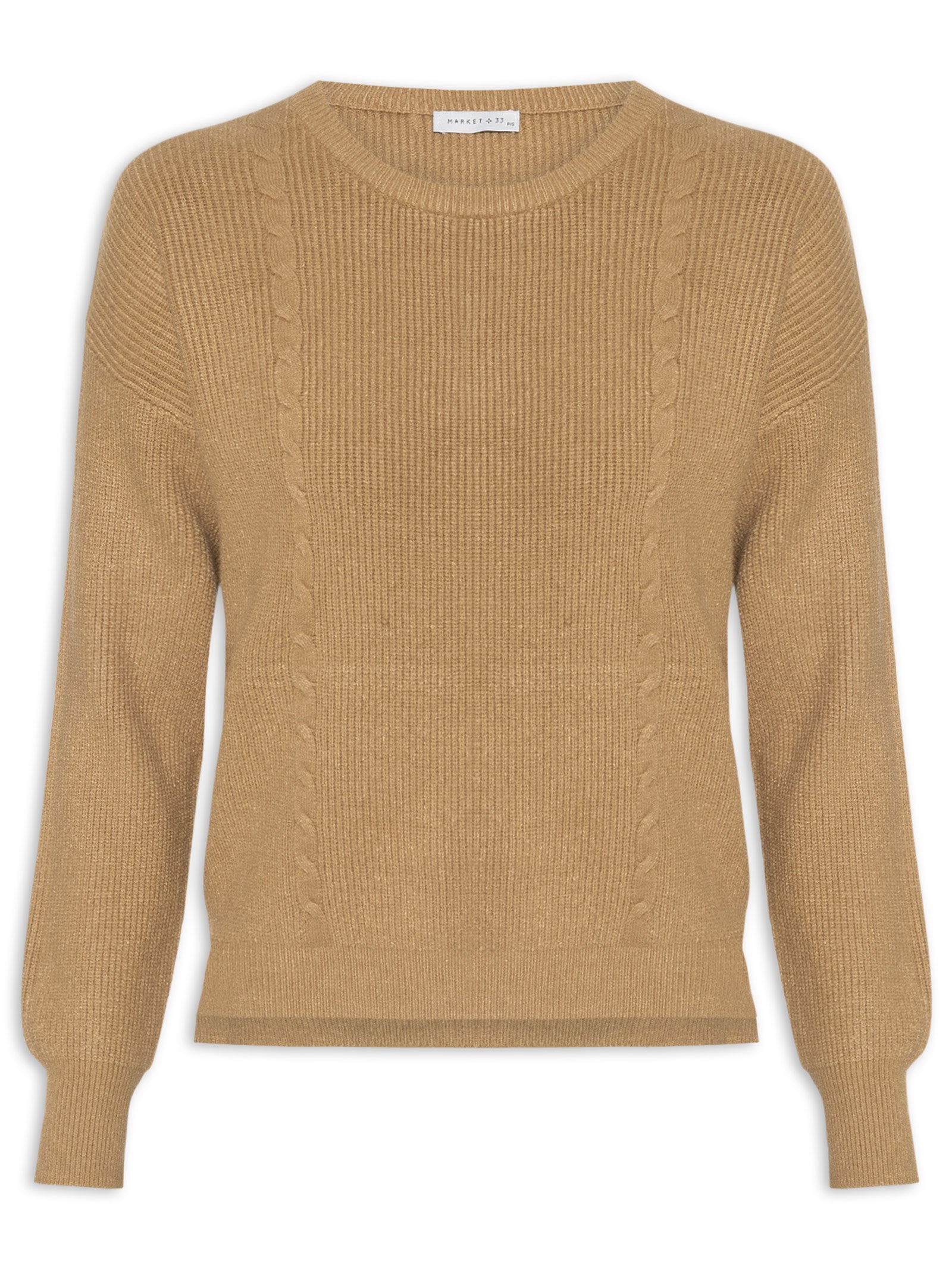 Blusa Feminina Manga Longa em Tricot Marrom Market 33