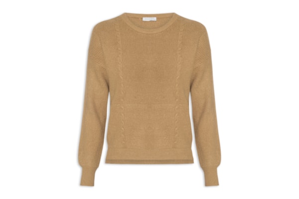 Blusa Feminina Manga Longa em Tricot - Marrom