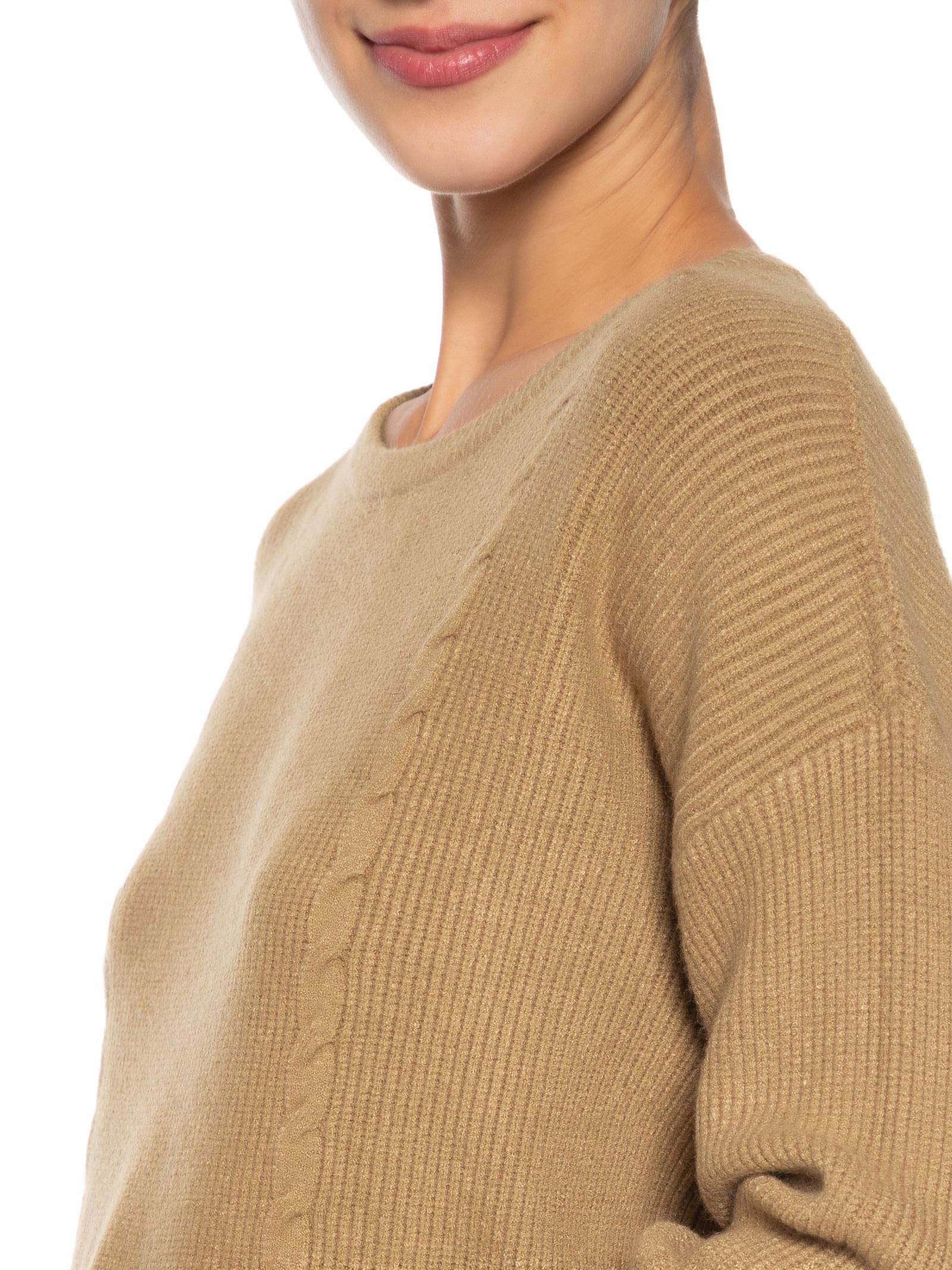 Blusa Feminina Manga Longa em Tricot Marrom Market 33