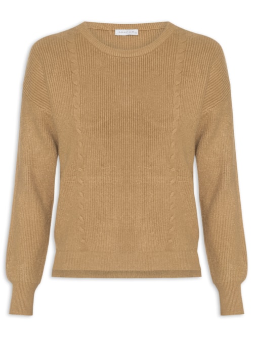 Blusa Feminina Manga Longa em Tricot – Marrom