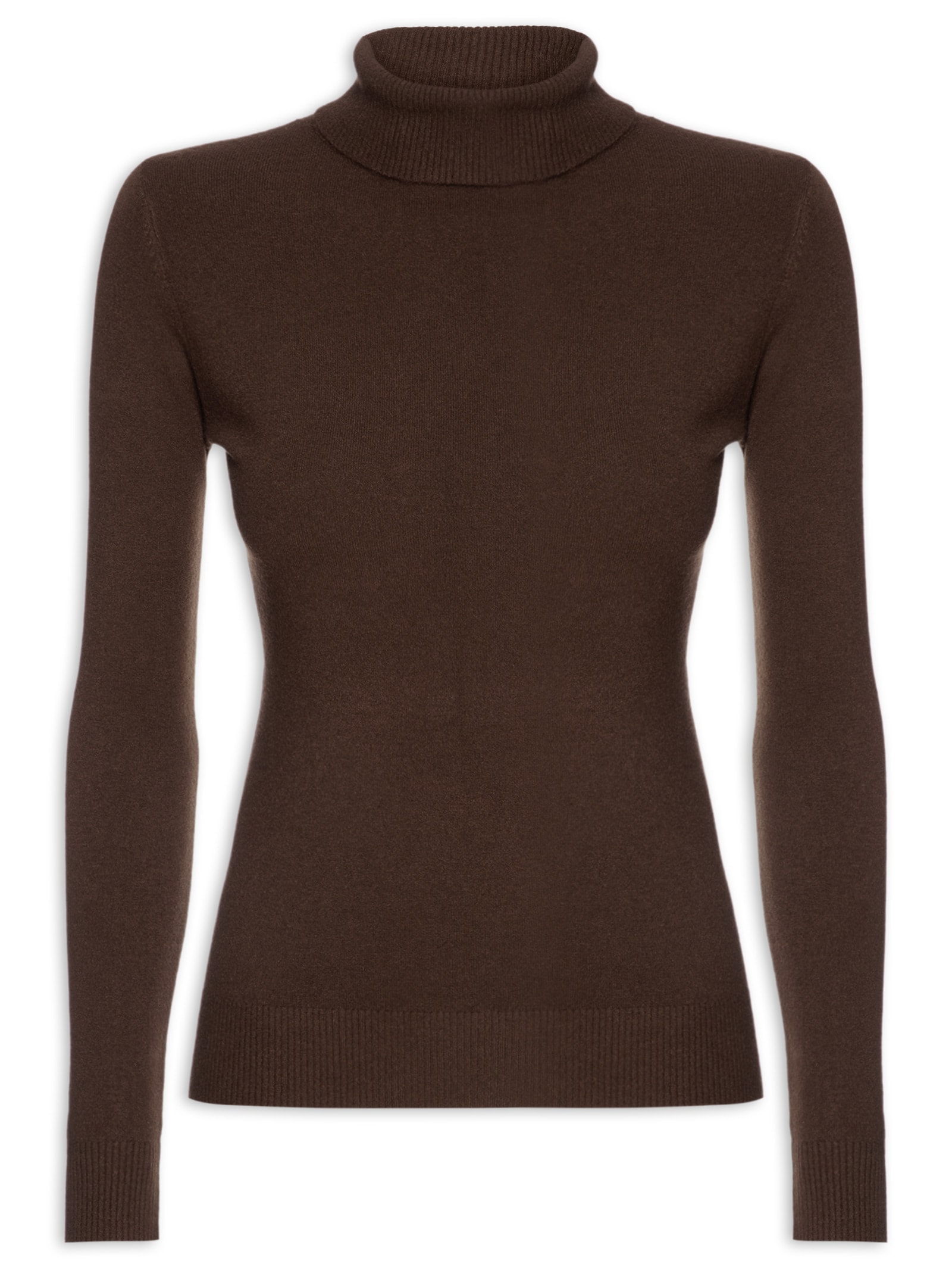 Blusa Feminina Manga Longa Em Tricot Marrom Market 33