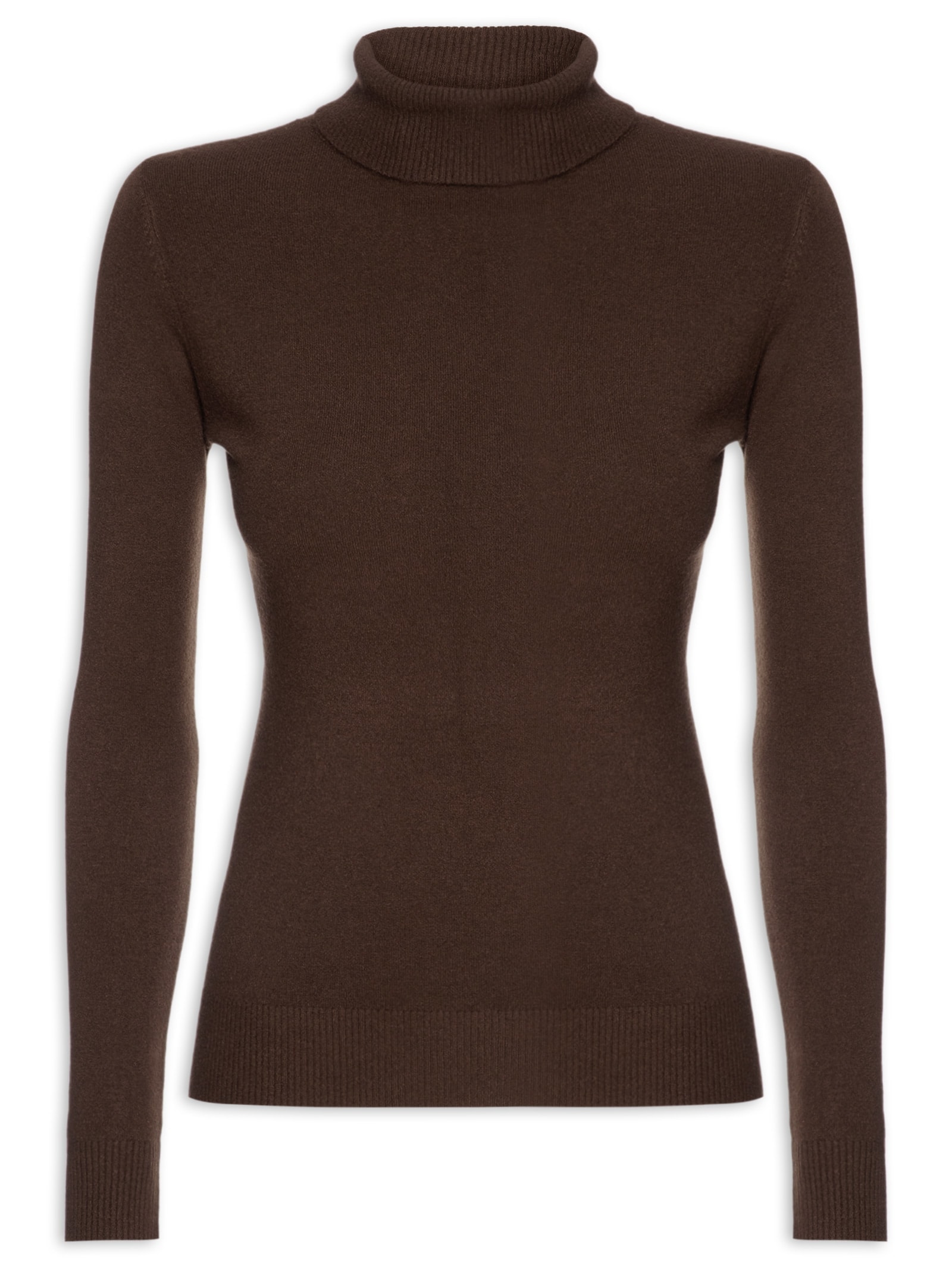 Blusa Feminina Manga Longa Em Tricot Marrom Market 33