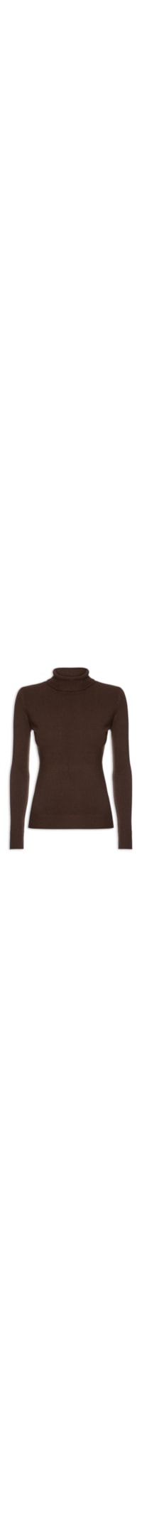 Blusa Feminina Manga Longa Em Tricot - Marrom