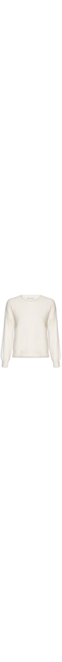 Blusa Feminina Manga Longa Em Tricot - Off white