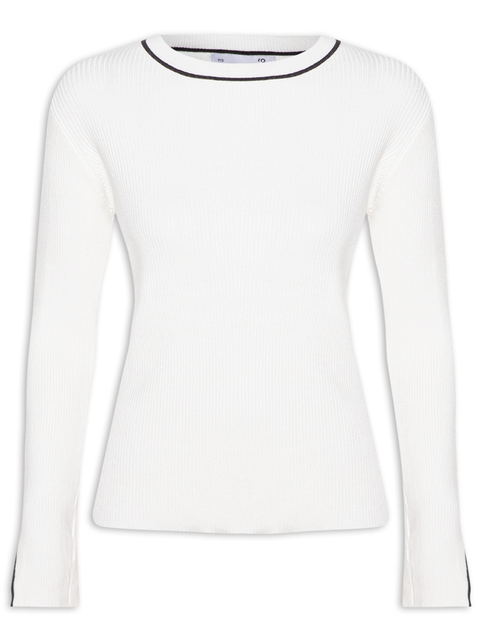 Blusa Feminina Manga Longa Em Tricot Off White '2Essential